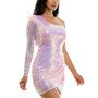 Juniors' One-Shoulder Sequin Bodycon Dress