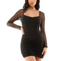 Juniors' Emma Lace-Up-Back Ruched Dress