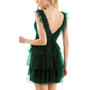 Juniors' Tiered Mesh Fit & Flare Dress