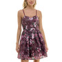 Juniors' Sweetheart-Neck Fit & Flare Floral Dress