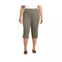 Women's Plus Size Sport Knit High Rise Elastic Waist Pull On Capri Pants