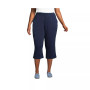 Women's Plus Size Sport Knit High Rise Elastic Waist Pull On Capri Pants