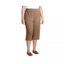 Women's Plus Size Sport Knit High Rise Elastic Waist Pull On Capri Pants