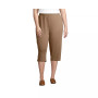 Women's Plus Size Sport Knit High Rise Elastic Waist Pull On Capri Pants
