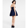 Juniors' Embellished Mesh Fit & Flare Dress