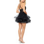 Juniors' Mesh Illusion-Back A-Line Dress