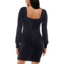Juniors' Square-Neck Metallic-Knit Dress
