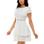Juniors' Tiered Crochet-Trim Dress