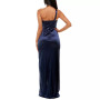 Juniors' Satin One-Shoulder Gown