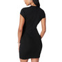 Deep V-Neck Cap-Sleeve Embellished Dress