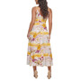 Women's Tropical-Print Plunge-Neck Maxi Dress