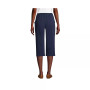 Women's Tall Sport Knit Denim High Rise Elastic Waist Pull On Capri Pants