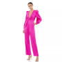 Women's Ieena Front Twist Puff Sleeve Deep V Jumpsuit