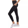 High-Rise Side Pocket Ribbed-Inset Full Length Leggings