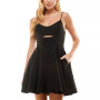 Juniors' Cutout Midriff Party Dress