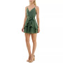 Juniors' Ruffled Tie-Front Fit & Flare Dress