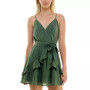 Juniors' Ruffled Tie-Front Fit & Flare Dress