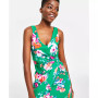 Women's Twist-Front Crossover-Skirt Midi Dress