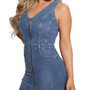 Women's Micol Denim Zip-Front Bodycon Dress