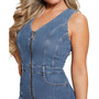 Women's Micol Denim Zip-Front Bodycon Dress