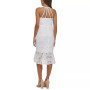 Women's Geo Lace Flounce-Hem Sheath Dress