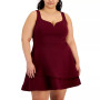 Trendy Plus Size Notched-Neck Tiered-Hem Dress