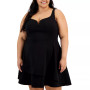 Trendy Plus Size Notched-Neck Tiered-Hem Dress
