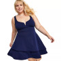 Trendy Plus Size Notched-Neck Tiered-Hem Dress