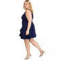Trendy Plus Size Notched-Neck Tiered-Hem Dress