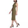 Twist-Front Scuba-Crepe Sheath Dress