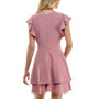 Juniors' Flutter-Sleeve Tiered Dress