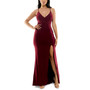 Juniors' Side-Slit Low-Back Jersey Gown