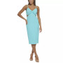 Sleeveless Textured-Knit Side-Cutout Midi Dress