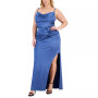 Trendy Plus Size Cowl Neck Satin Gown