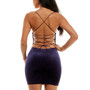 Juniors' Velvet Cowlneck Lace-Up Bodycon Dress