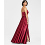 Juniors' V-Neck Satin Gown, Created for Macy's