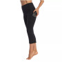 High Waist 3/4 Length Pocket Compression Leggings