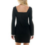 Juniors' Pearl-Trim Long-Sleeve Bodycon Dress