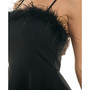 Juniors' Feather-Trim Fit & Flare Dress