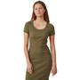 Women's Rib Short Sleeve Midi Dress