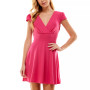 Juniors' Surplice Tie-Back Cutout Skater Dress