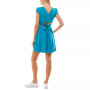 Juniors' Surplice Tie-Back Cutout Skater Dress