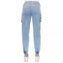 Crave Fame Juniors' High-Rise Belted Denim Cargo Pants