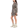 Juniors' Printed Buckle Belt Shirt Dress