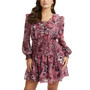 Women's Lucy Long-Sleeve Lace-Up Flared Dress