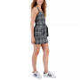 Juniors' Plaid Belted Overalls Dress