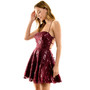 Juniors' Sequined Lace-Up-Back Dress
