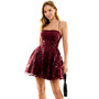 Juniors' Sequined Lace-Up-Back Dress
