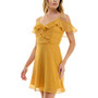 Juniors' Ruffled Cold-Shoulder Dress