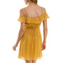 Juniors' Ruffled Cold-Shoulder Dress